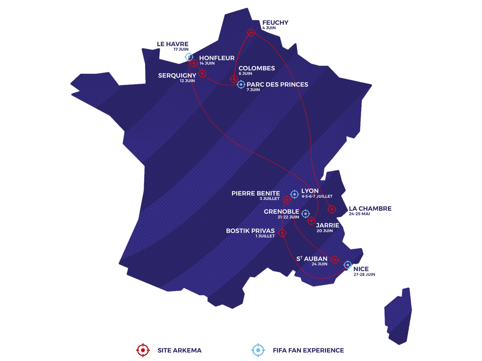 Itinéraire de la CaravanArkema