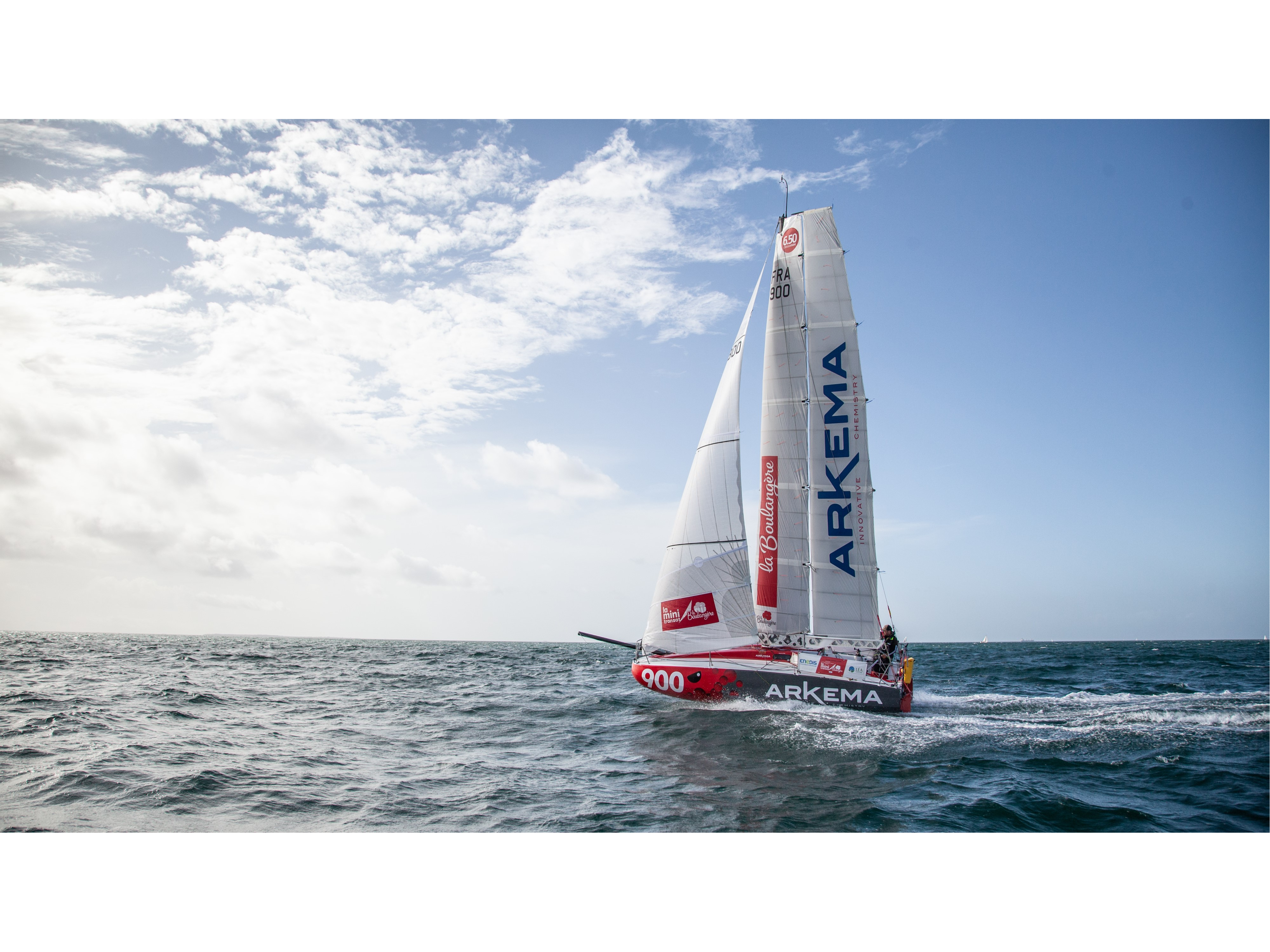 Raphaël Lutard sur le Mini 6.50 Arkema 3 lors du prologue de la Mini Transat - la Boulangère