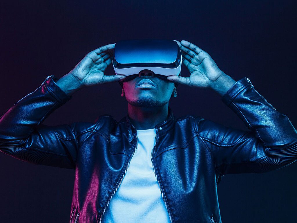 Man wearing VR headset