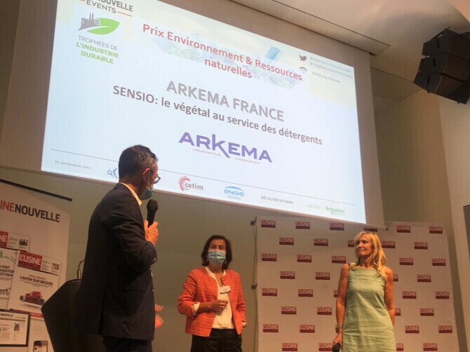 Arkema lauréat du prix « Environnement et ressources naturelles » des Trophées de l’Industrie Durable pour sa nouvelle gamme de tensioactifs SENSIO™.