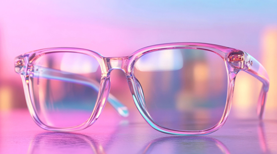 pink glasses with neon effect