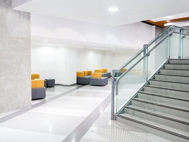 Building lobby, modern, bright minimalist decoration