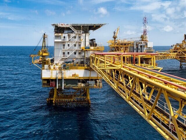 off-shore oil drilling platform