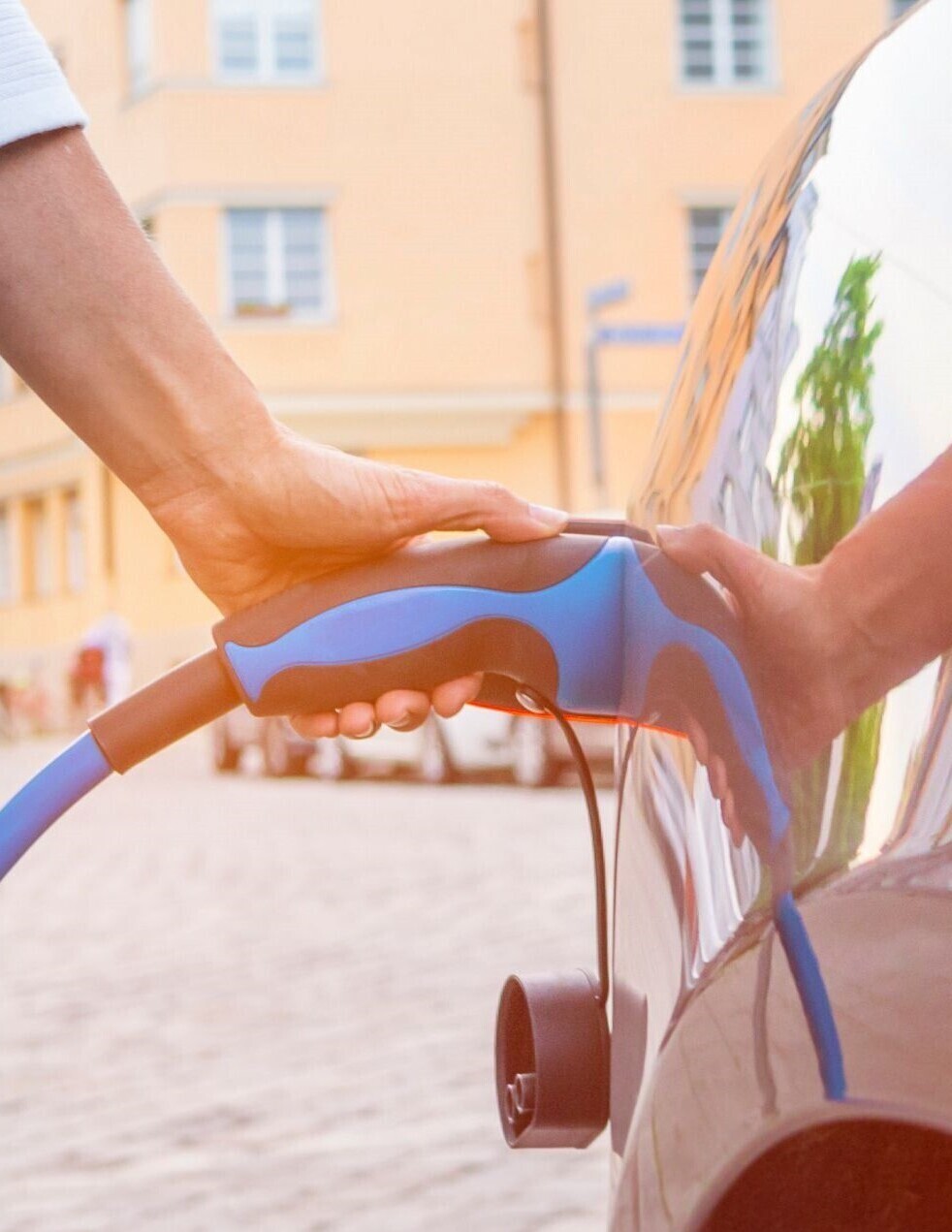 Charging electric car.