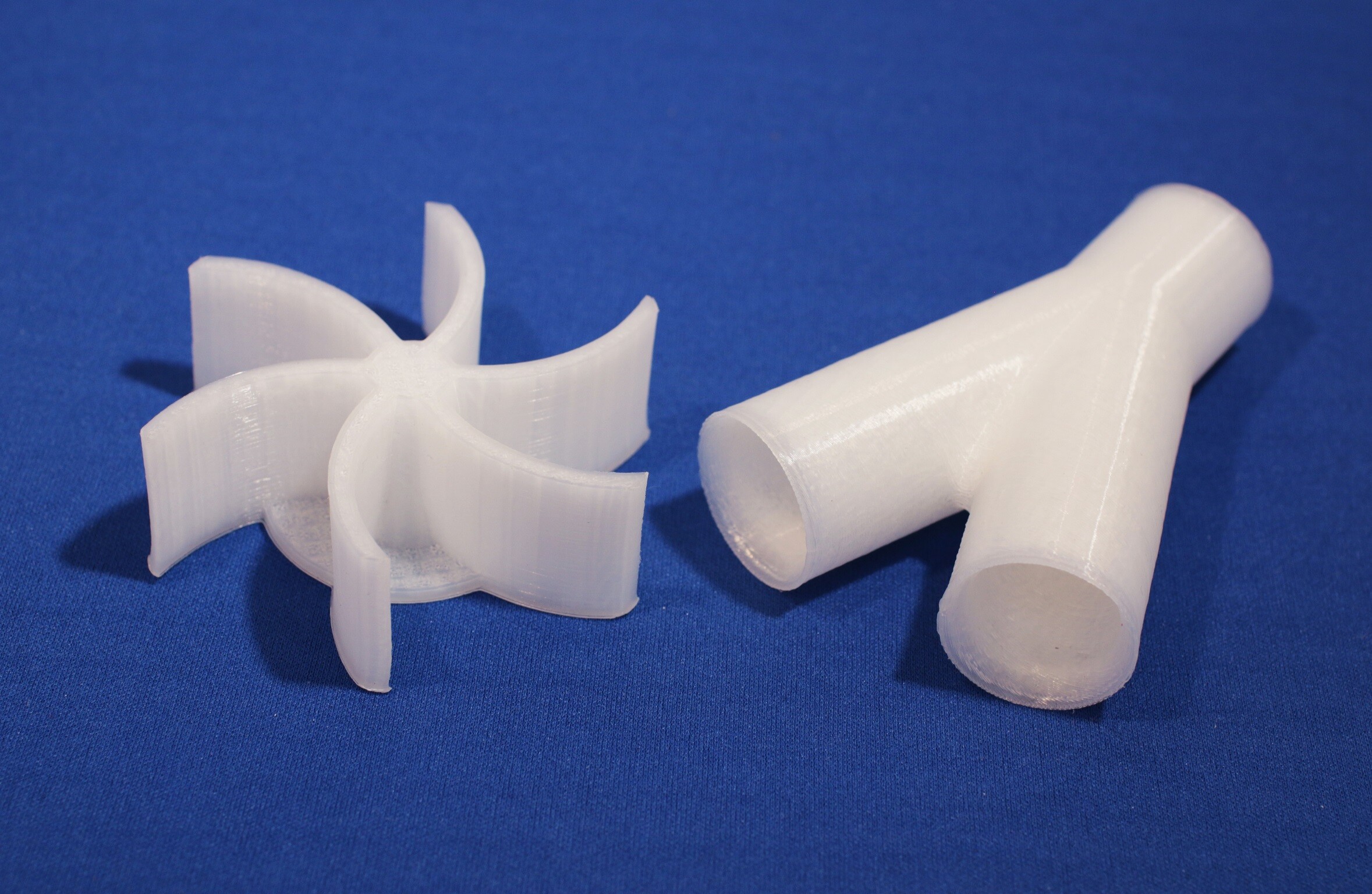 Pièces 3D réalisées en filament FluorX à base de PDVF Kynar