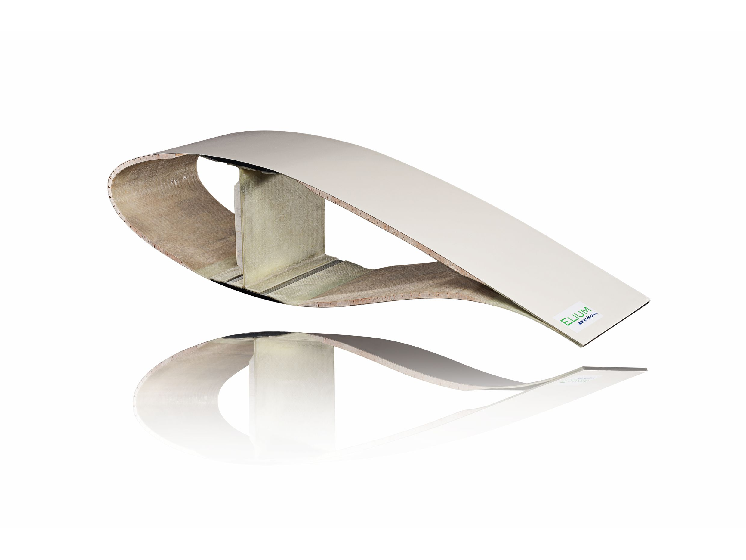Piece of a wind turbine blade made of Elium® resin
