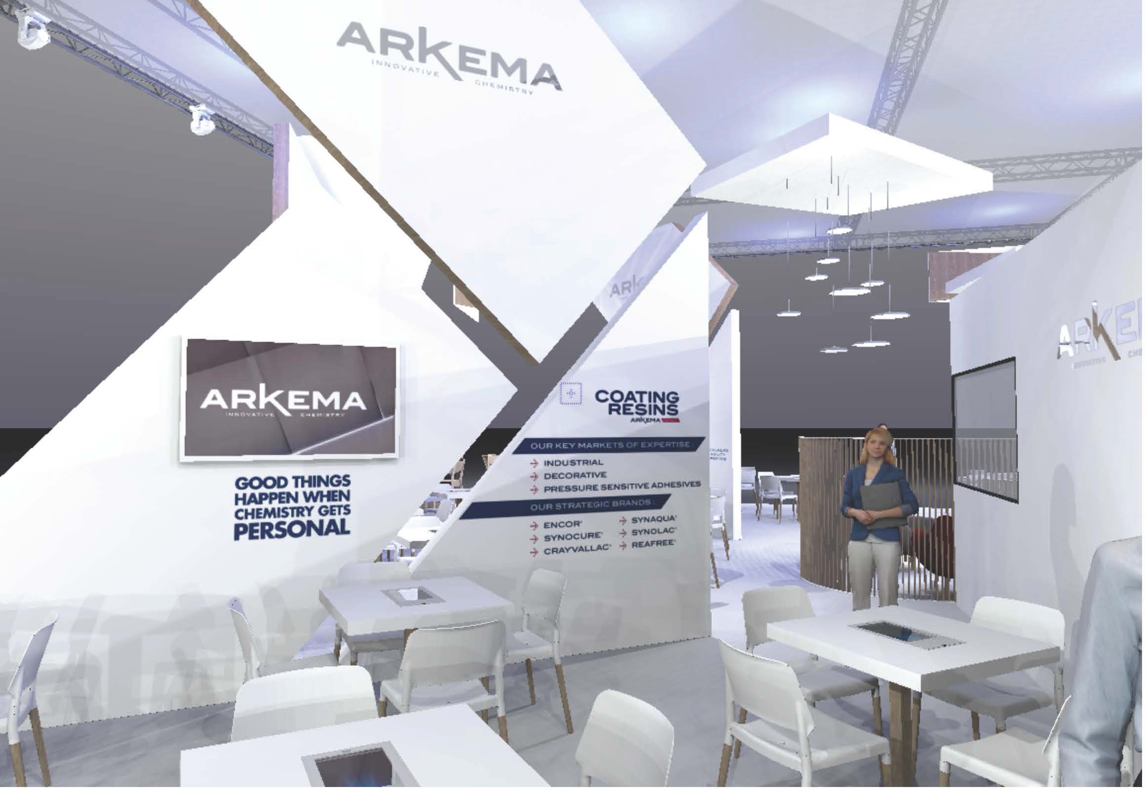 Vue en 3D du stand Arkema au salon ECS 2019