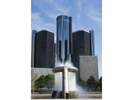 Renaissance Center - Detroit, Michigan - coated with Kynar PVDF coatings