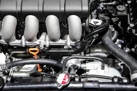 close-up of an automotive engine