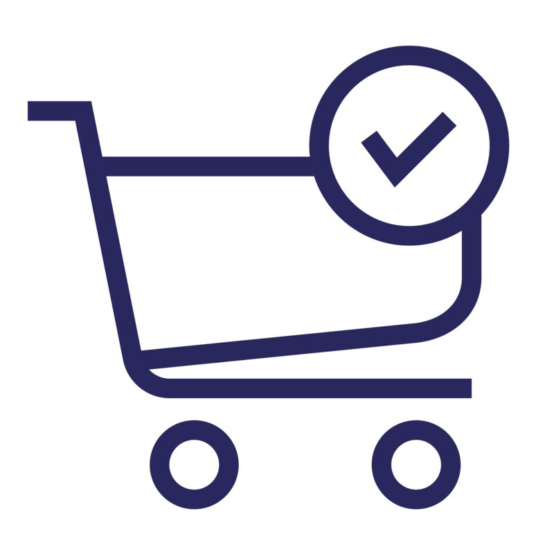 Pictogramme représentant un caddie pour illustrer l'aide dans la sélection des adsorbants