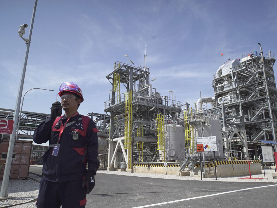 An engineer at Arkema's Thiochimie site in Kerteh